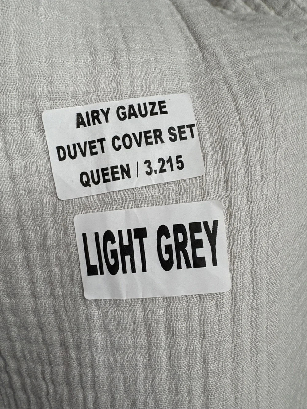 QUINCE NWOT Organic Airy Gauze Duvet Cover Set Full Queen Light Grey